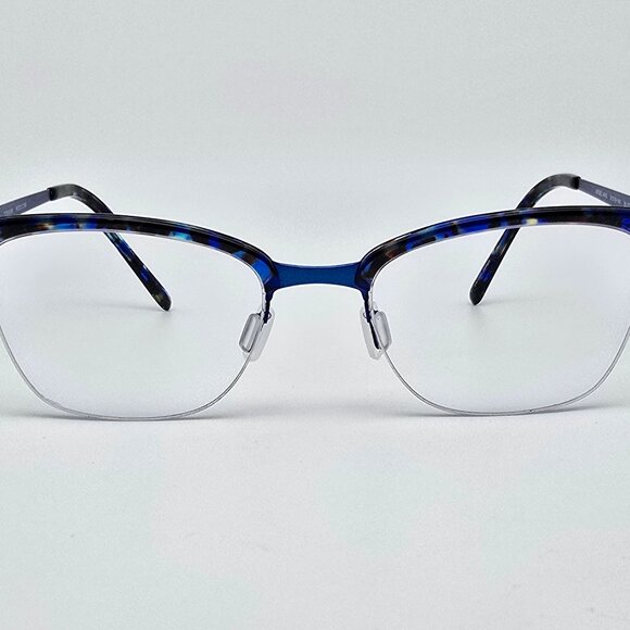 Modo 4515 Blue Tortoise Titanium Semi-Rimless Eyeglasses Frame Japan 51-18-140 - Picture 2 of 13